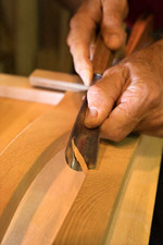 Closeup of wood finishing